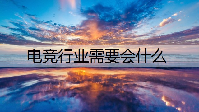 电竞行业需要会什么