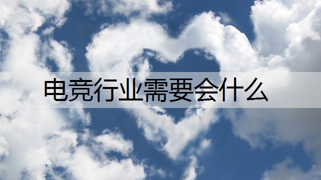 电竞行业需要会什么